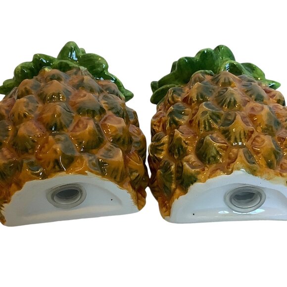 Pineapple Ceramic Salt & Pepper Shakers By Great American Opportunities 4.25" - Picture 8 of 10